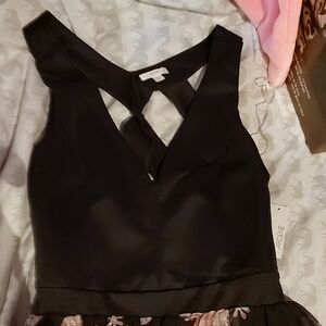 Ardene Black Dress with Floral Accents